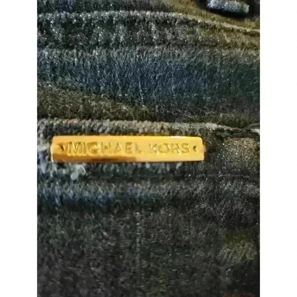 Michael Kors Dark Wash Skinny Jeans Gold Button Keychain Accessory Size 10 - Picture 7 of 10